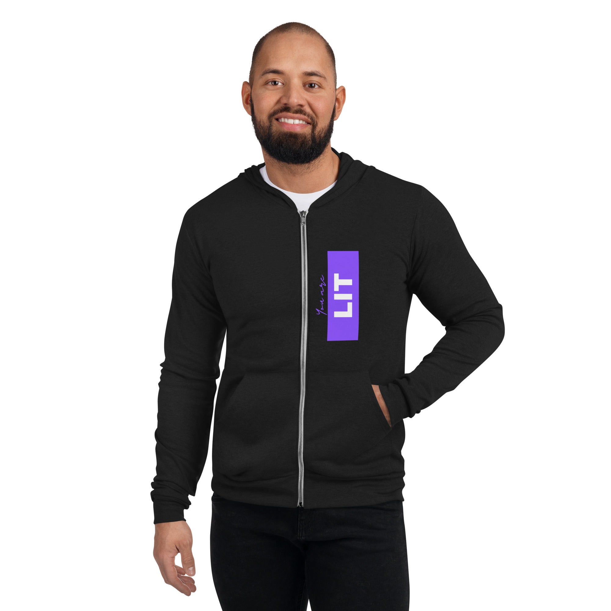 You Are Lit, Unisex zip hoodie | Positive Affirmation Clothing