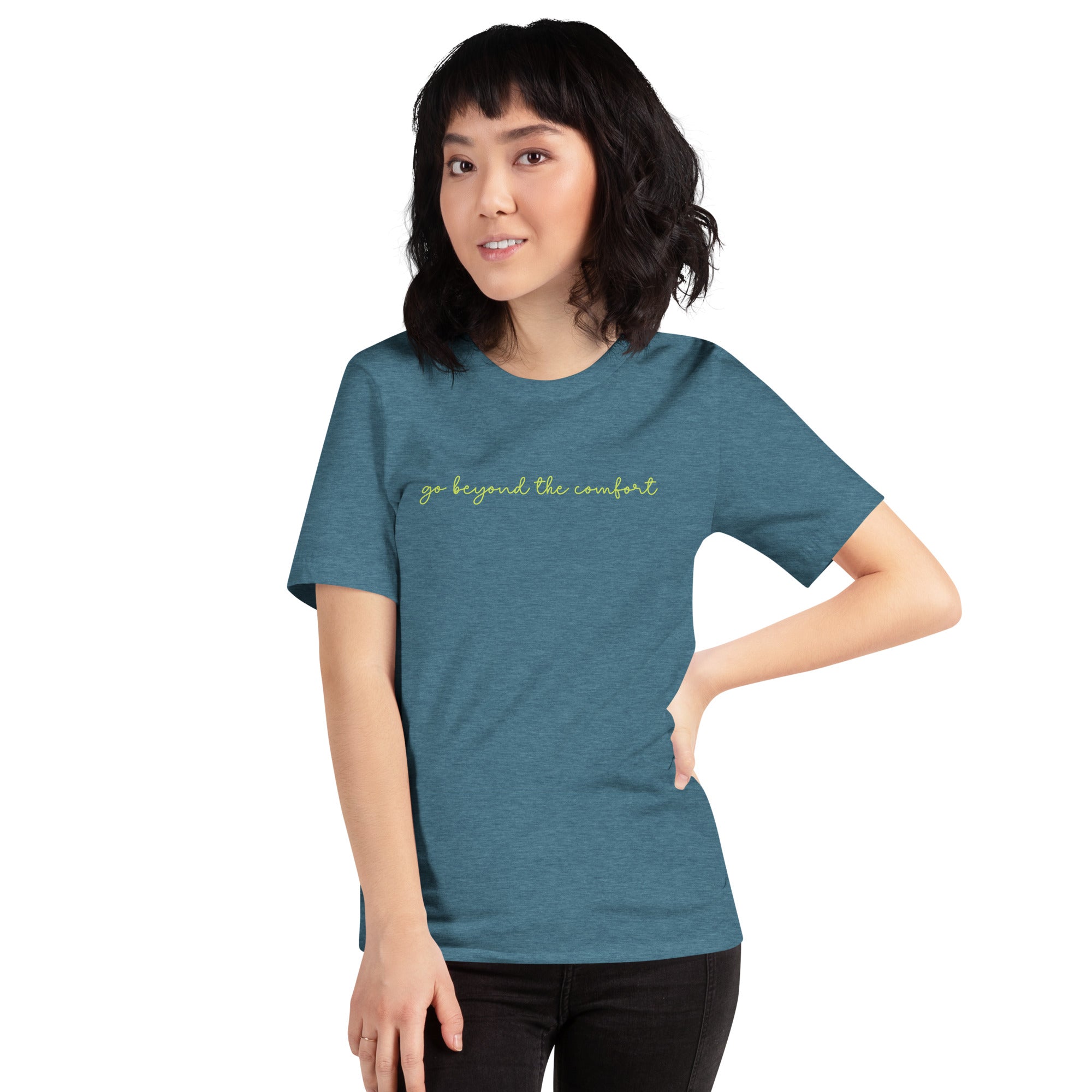 Go Beyond The Comfort, Premium Short-Sleeve Unisex T-Shirt | Positive Affirmation Tee