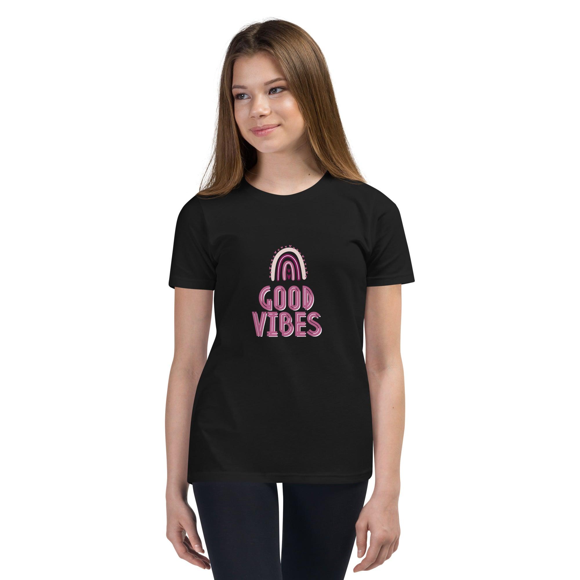 Good Vibes Youth Short Sleeve T-Shirt | Youth Positive Affirmation T-Shirt - Affirm Effect