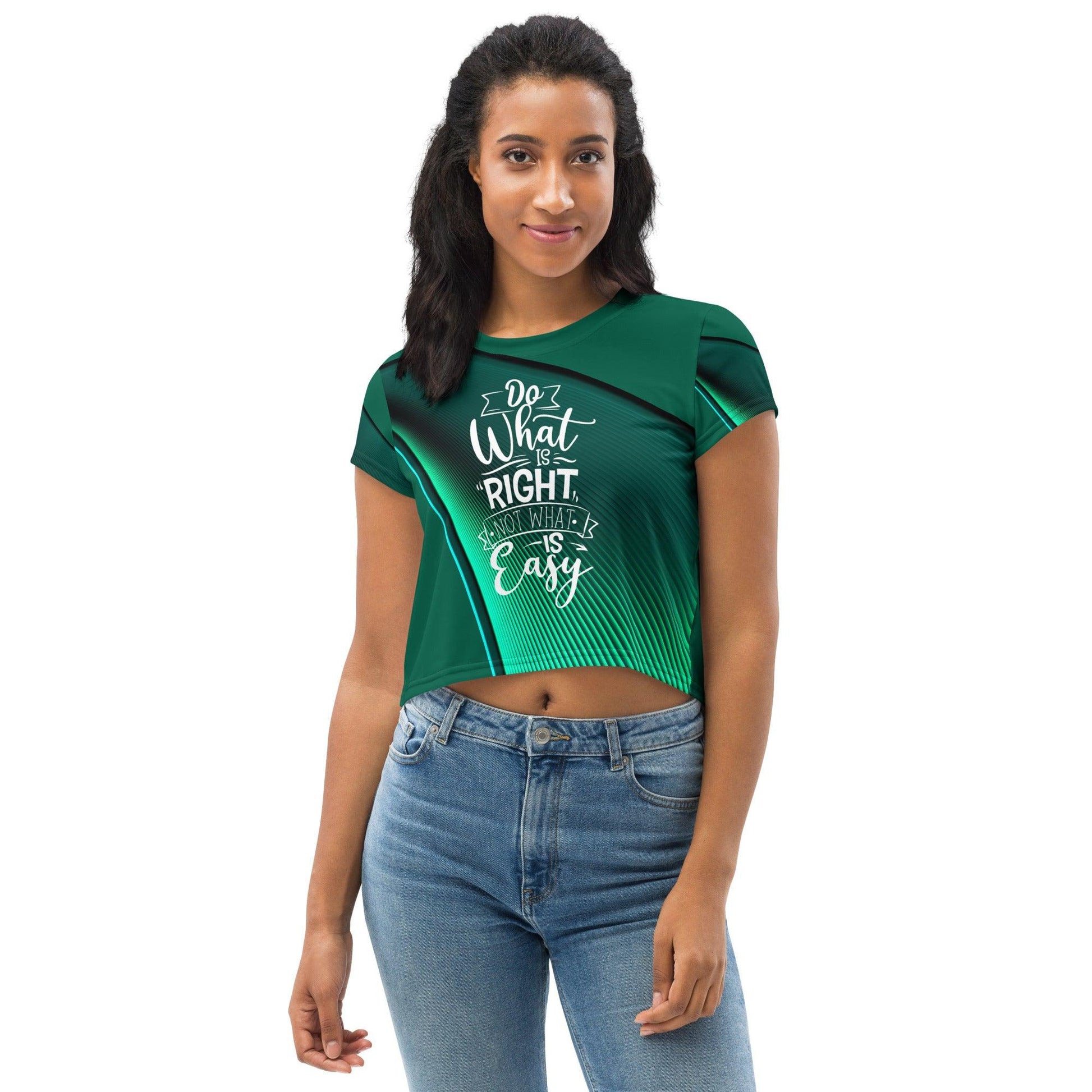 Do What Is Right Not What Is Easy | Premium All-Over Print Crop Tee - Affirm Effect