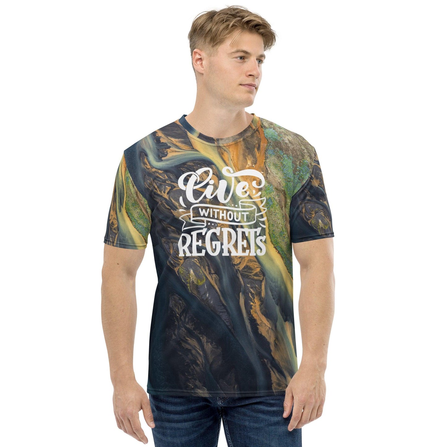 Live Without Regrets All Over Print Men's t-shirt - Affirm Effect