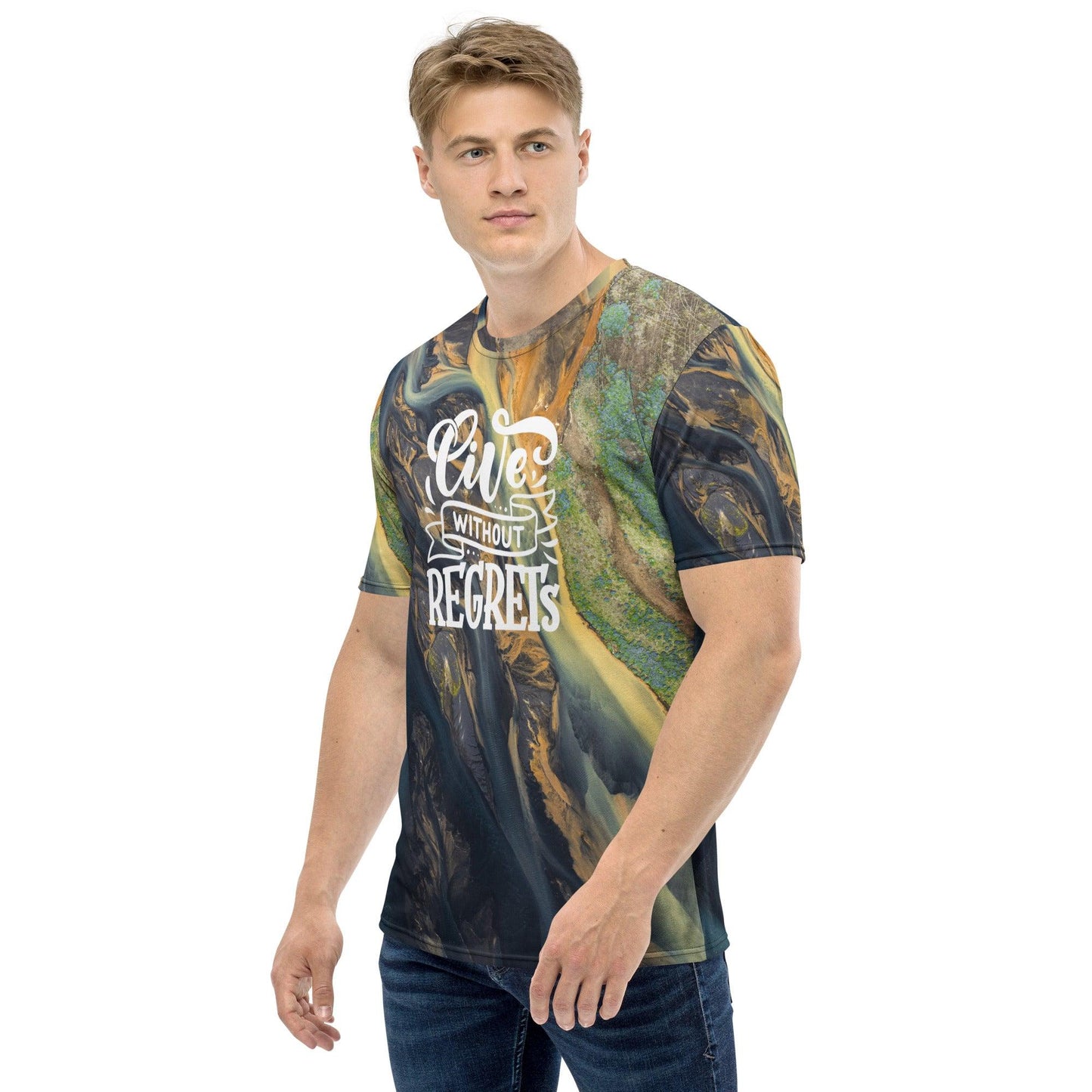 Live Without Regrets All Over Print Men's t-shirt - Affirm Effect