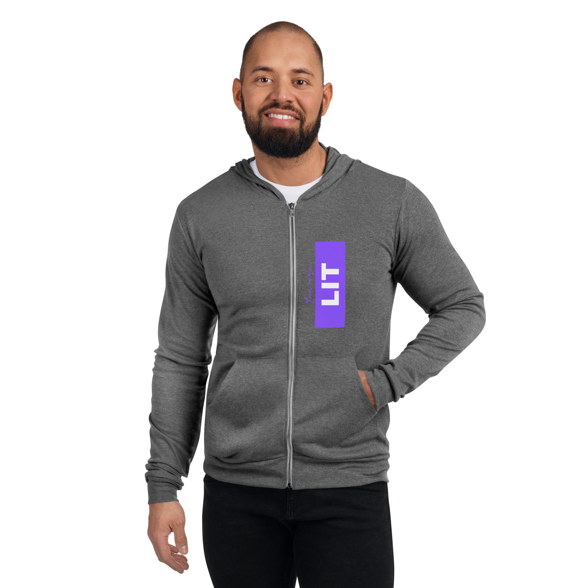 You Are Lit, Unisex zip hoodie | Positive Affirmation Clothing