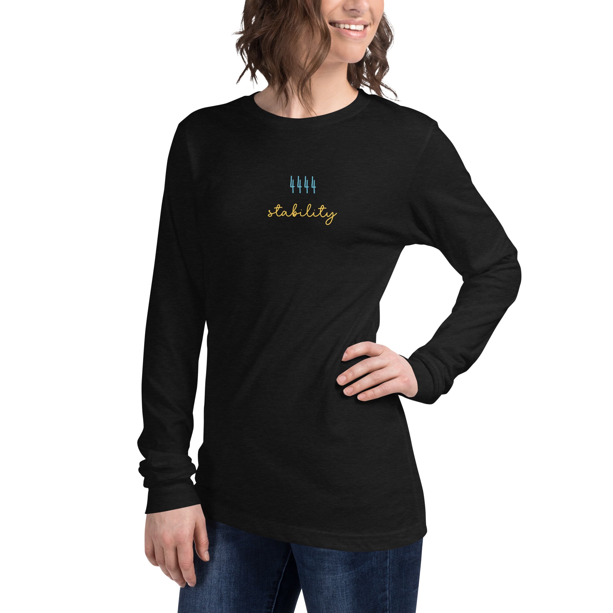 Angel Number 4444 | Unisex Long Sleeve Tee | Positive Affirmations T-Shirt