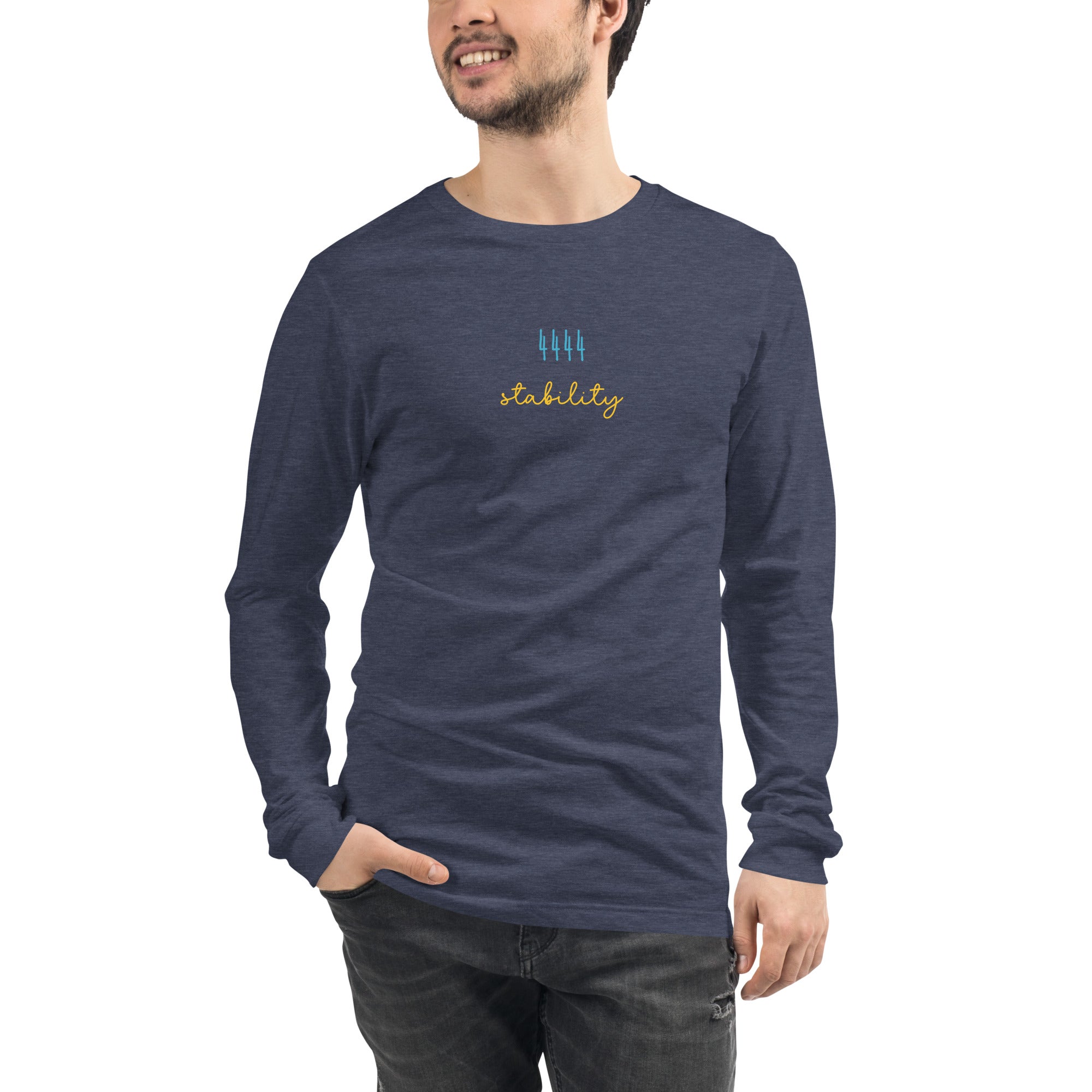 Angel Number 4444 | Unisex Long Sleeve Tee | Positive Affirmations T-Shirt