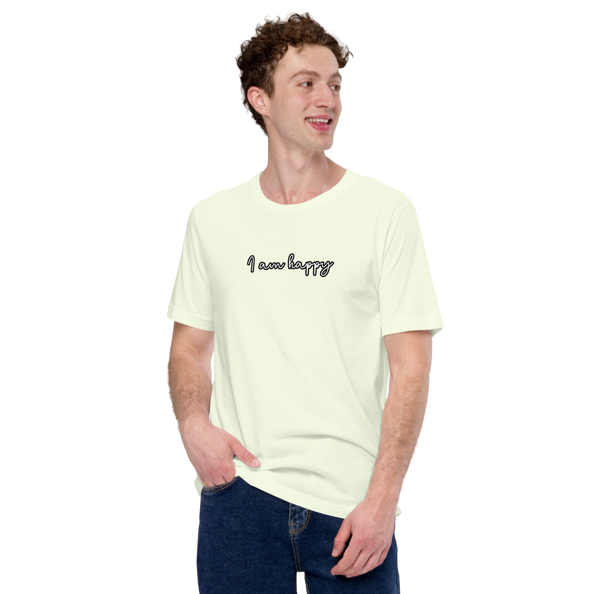 I Am Happy Premium Short-Sleeve Unisex T-Shirt | Positive Affirmation Tee
