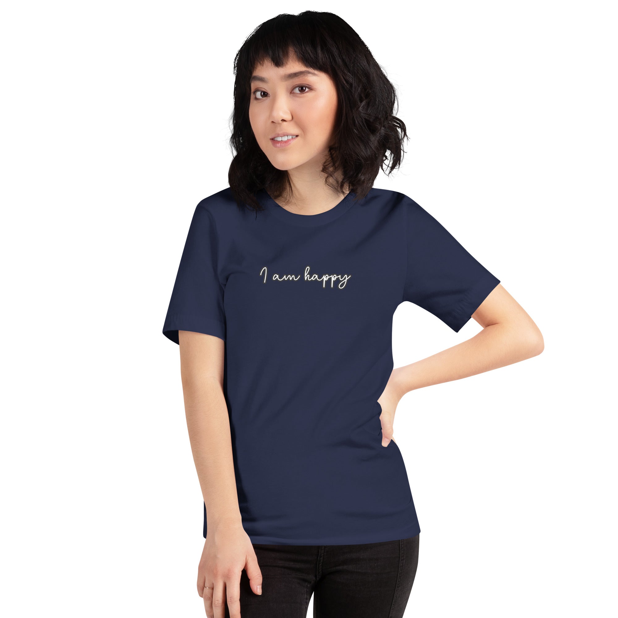 I Am Happy Premium Short-Sleeve Unisex T-Shirt | Positive Affirmation Tee