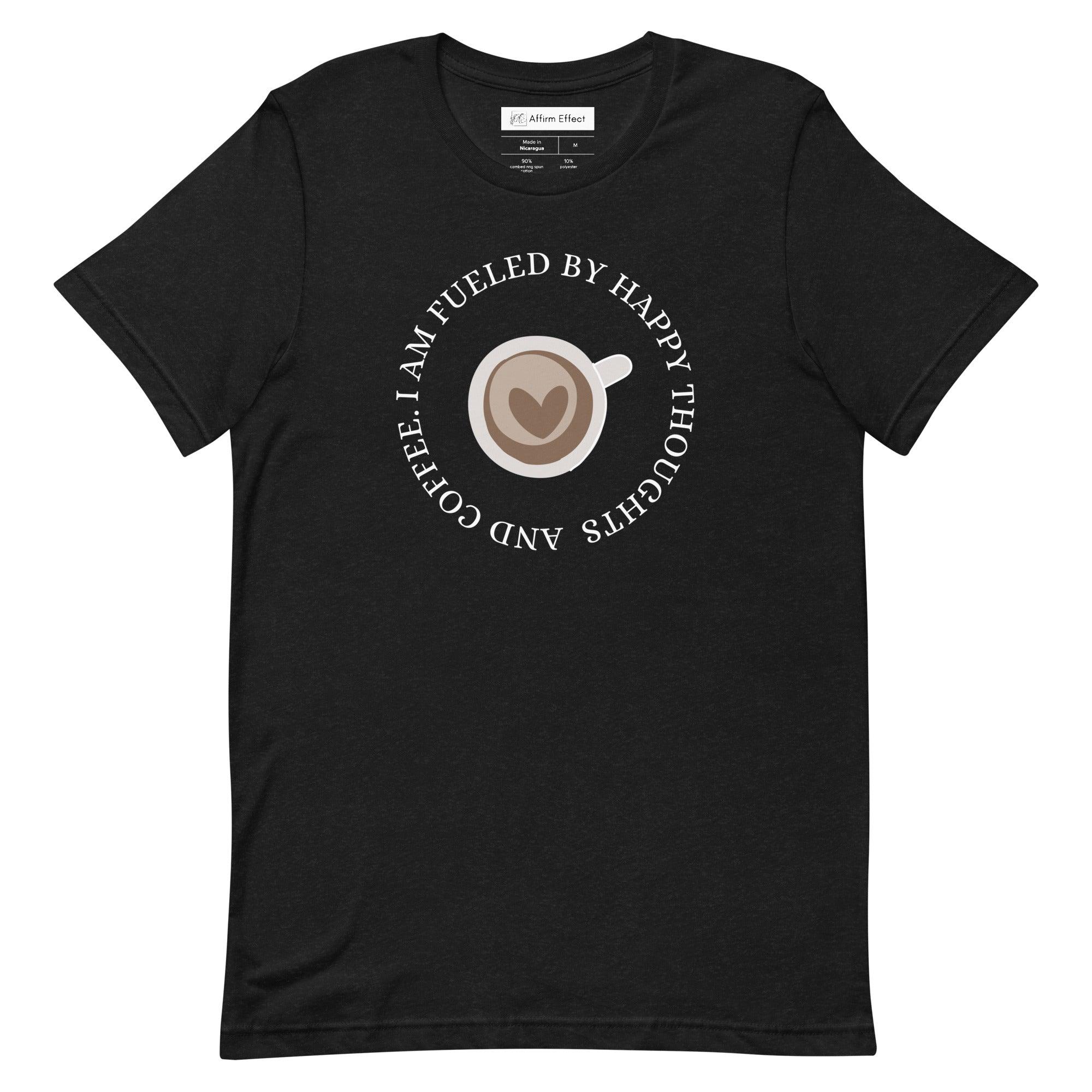 Happy Thoughts and Coffee Short-Sleeve Unisex T-Shirt | Positive Affirmation Tee - Affirm Effect