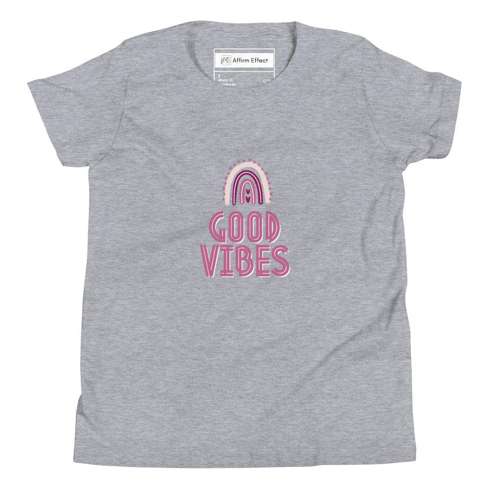 Good Vibes Youth Short Sleeve T-Shirt | Youth Positive Affirmation T-Shirt - Affirm Effect