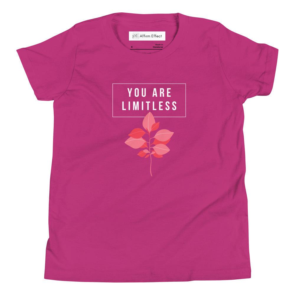 You Are Limitless Youth Short Sleeve T-Shirt | Youth Positive Affirmation T-Shirt - Affirm Effect
