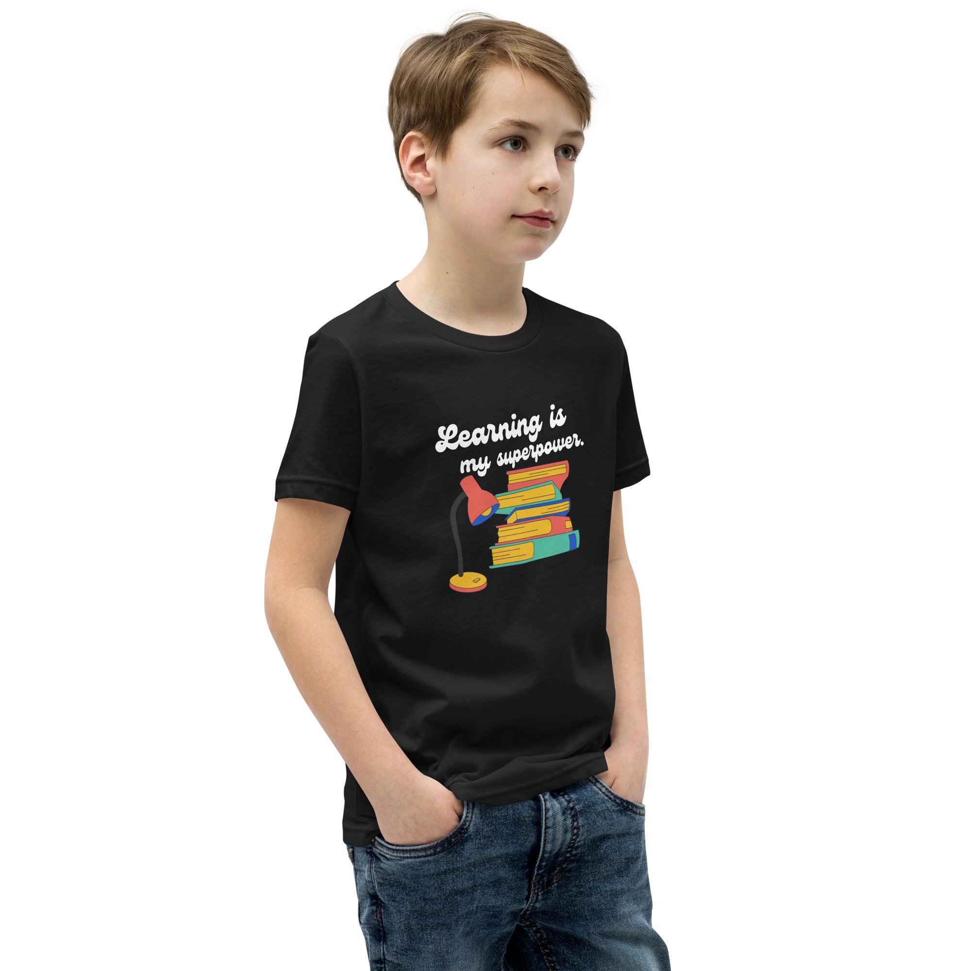 Learning Is My Superpower | Youth Short Sleeve T-Shirt | Youth Positive Affirmation T-Shirt - Affirm Effect