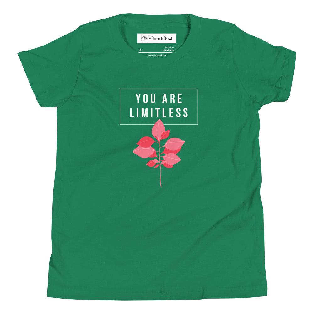 You Are Limitless Youth Short Sleeve T-Shirt | Youth Positive Affirmation T-Shirt - Affirm Effect
