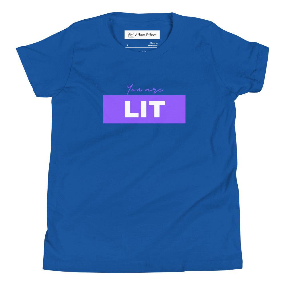 You Are Lit | Youth Short Sleeve T-Shirt | Positive Affirmation T-Shirt - Affirm Effect